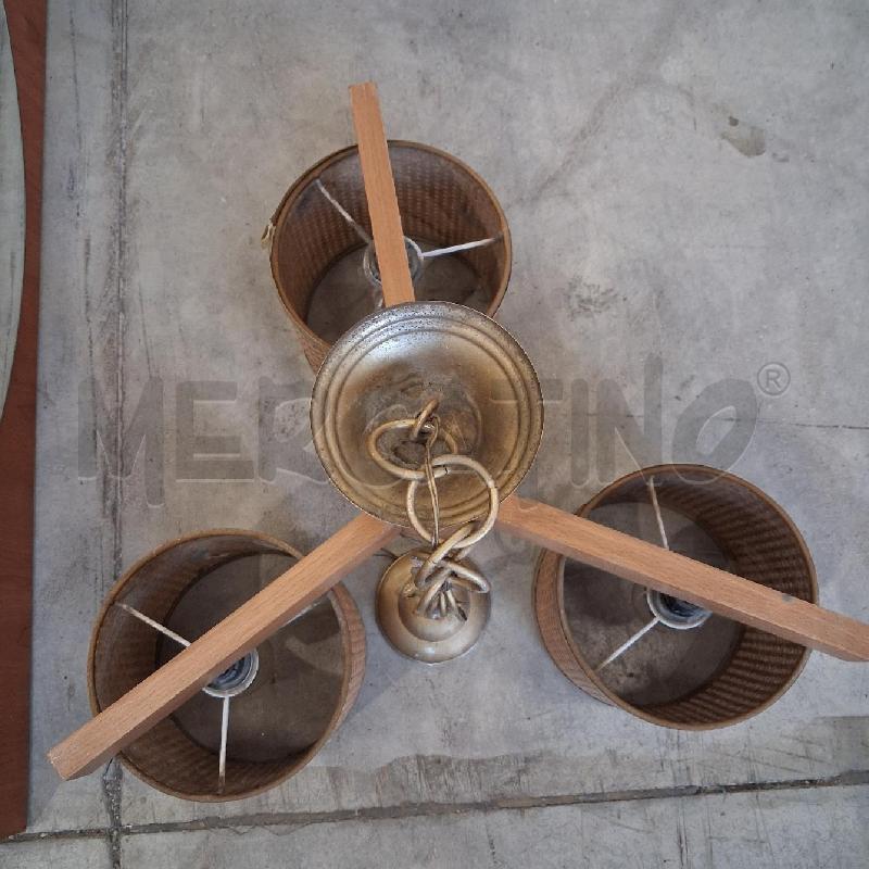 LAMPADA LEGNO CALOTTE VIMINI | Mercatino dell'Usato San giorgio del sannio 2