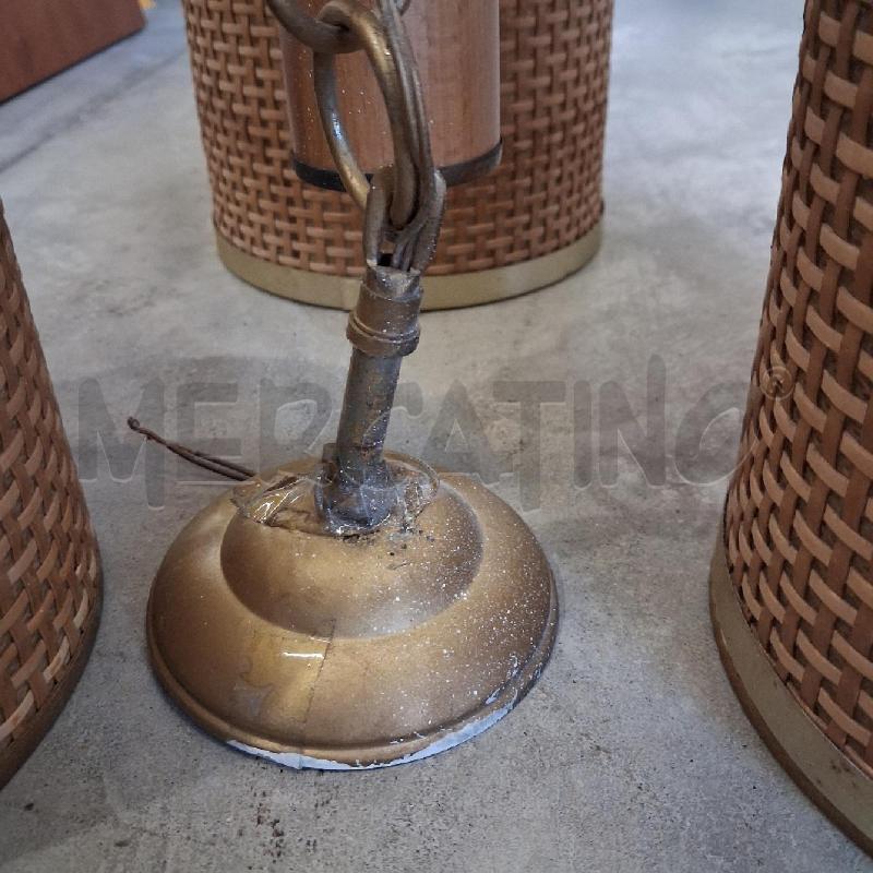 LAMPADA LEGNO CALOTTE VIMINI | Mercatino dell'Usato San giorgio del sannio 4