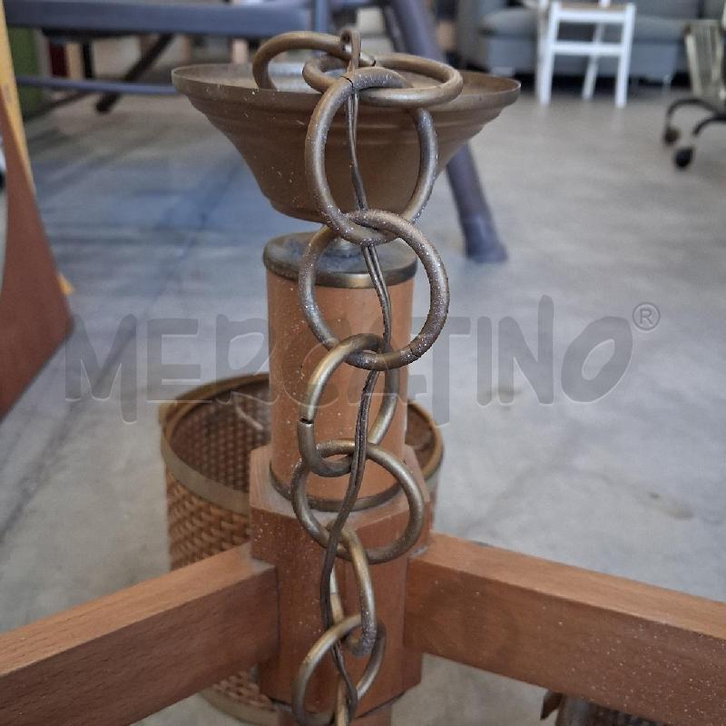 LAMPADA LEGNO CALOTTE VIMINI | Mercatino dell'Usato San giorgio del sannio 5