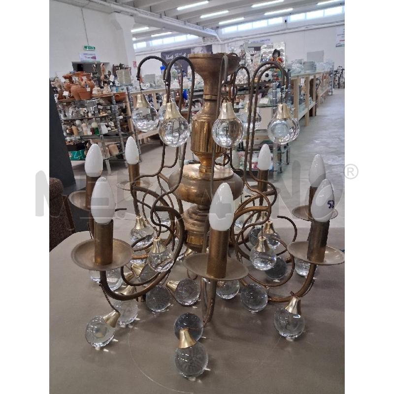 LAMPADA OTTONE PEDENTI PALLE VETRO  | Mercatino dell'Usato San giorgio del sannio 1