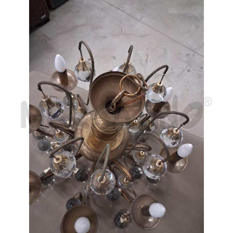 LAMPADA OTTONE PEDENTI PALLE VETRO  | Mercatino dell'Usato San giorgio del sannio 2