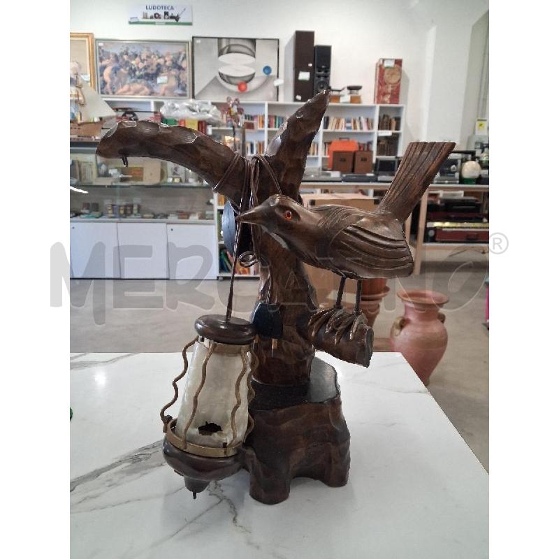 LAMPADA UCCELLINI LEGNO DECO | Mercatino dell'Usato San giorgio del sannio 1