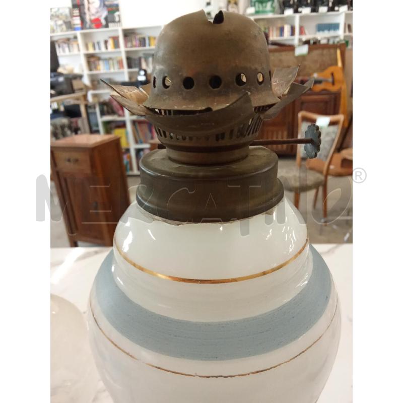 LAMPADA VETRO OPALINA BASE METALLO  | Mercatino dell'Usato San giorgio del sannio 3