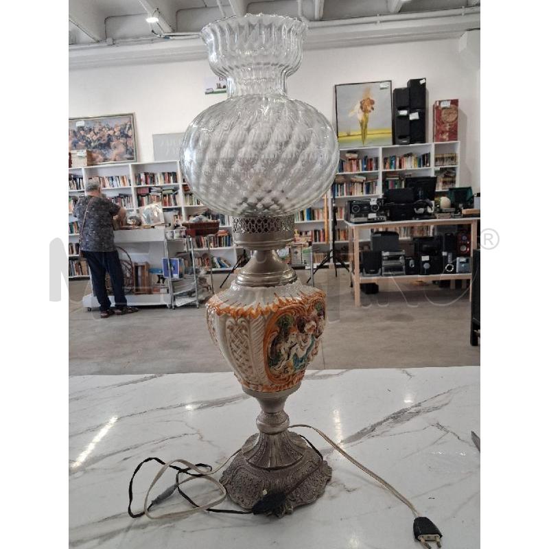 LAMPADA  CERAMICA CALOTTA VETRO  | Mercatino dell'Usato San giorgio del sannio 1