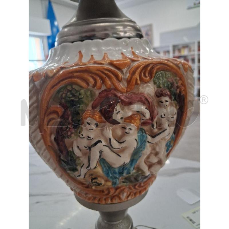 LAMPADA  CERAMICA CALOTTA VETRO  | Mercatino dell'Usato San giorgio del sannio 3