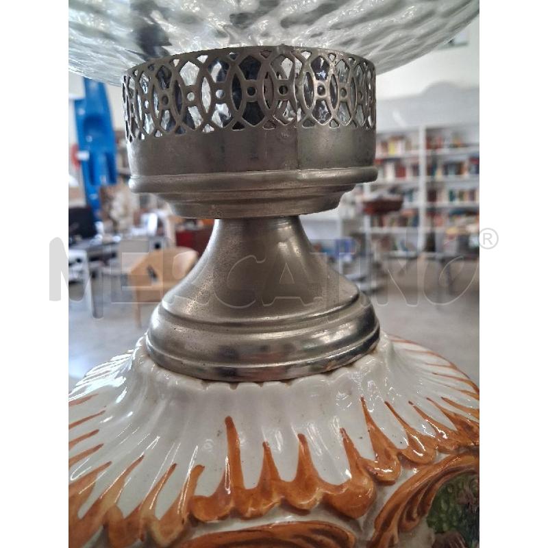 LAMPADA  CERAMICA CALOTTA VETRO  | Mercatino dell'Usato San giorgio del sannio 5