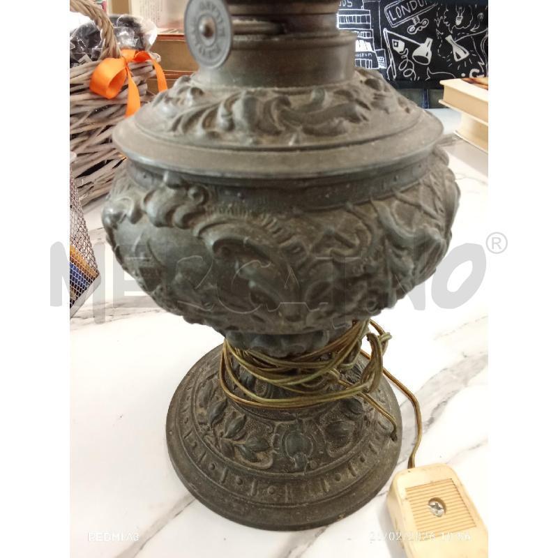 LAMPA SOLARE OTTONE VETRO FIORE LAVORATO  | Mercatino dell'Usato San giorgio del sannio 3
