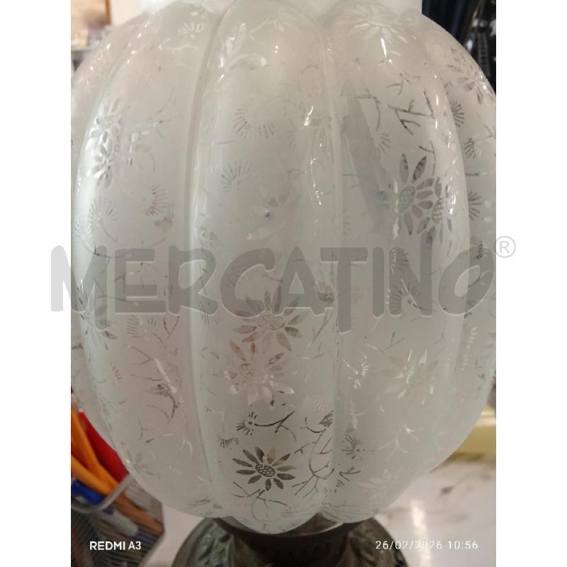 LAMPA SOLARE OTTONE VETRO FIORE LAVORATO  | Mercatino dell'Usato San giorgio del sannio 4