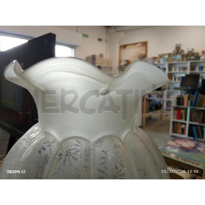 LAMPA SOLARE OTTONE VETRO FIORE LAVORATO  | Mercatino dell'Usato San giorgio del sannio 5