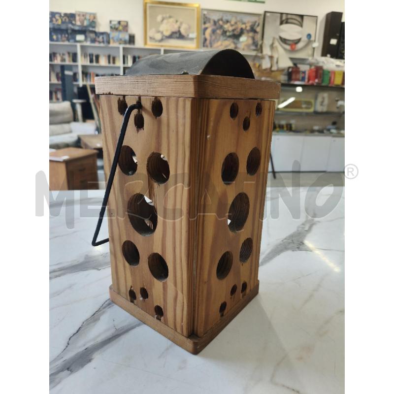 LANTERNA LEGNO CERCHI INS METALLO  | Mercatino dell'Usato San giorgio del sannio 1