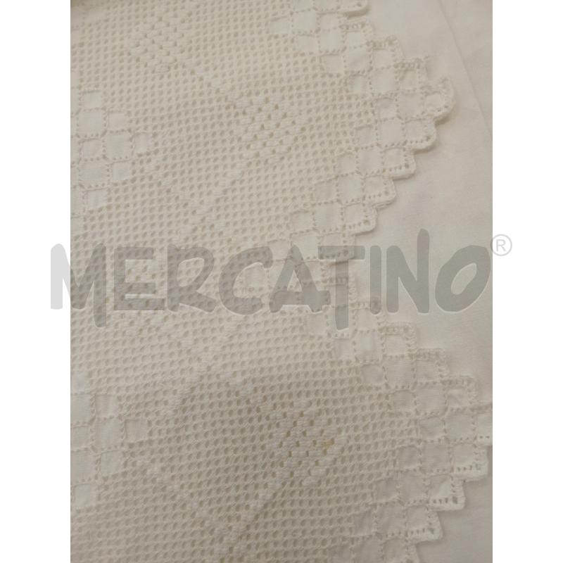 LENZUOLO MATRIMONIALE BIANCO RICAMO 36% LINO  | Mercatino dell'Usato San giorgio del sannio 2