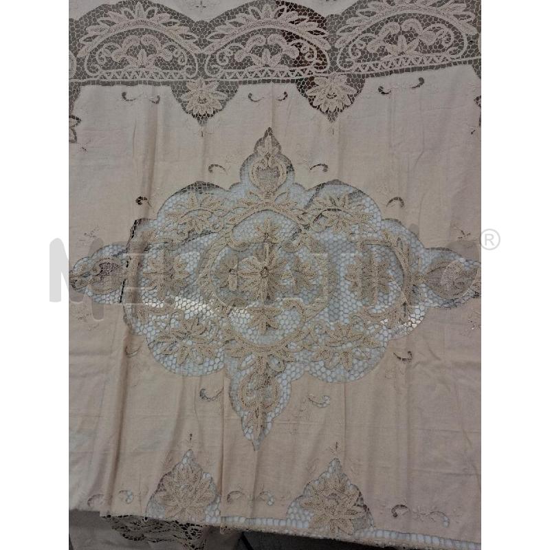 LENZUOLO MATRIMONIALE ECRU COTONE INS MACRAME  | Mercatino dell'Usato San giorgio del sannio 1