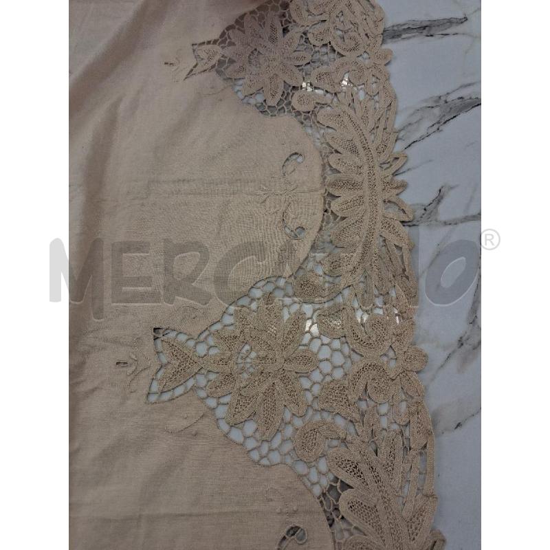 LENZUOLO MATRIMONIALE ECRU COTONE INS MACRAME  | Mercatino dell'Usato San giorgio del sannio 3