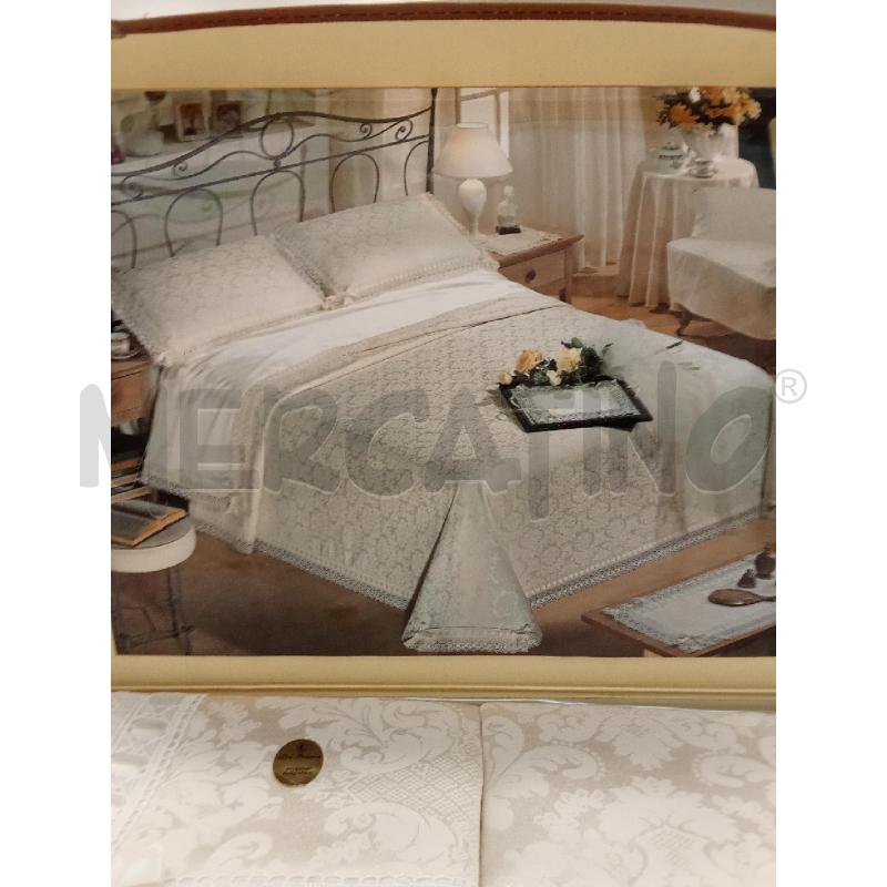 LENZUOLO MATRIMONIALE + COPRILETTO BEIGE RICAMATO DEA RICAMI | Mercatino dell'Usato San giorgio del sannio 2