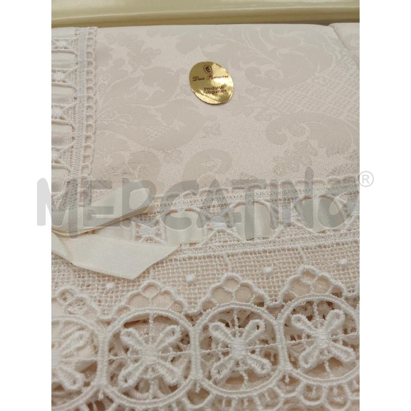 LENZUOLO MATRIMONIALE + COPRILETTO BEIGE RICAMATO DEA RICAMI | Mercatino dell'Usato San giorgio del sannio 3