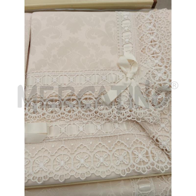 LENZUOLO MATRIMONIALE + COPRILETTO BEIGE RICAMATO DEA RICAMI | Mercatino dell'Usato San giorgio del sannio 5