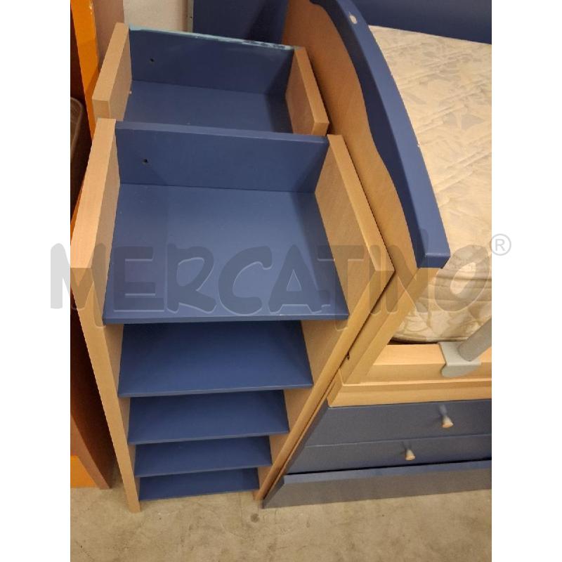LETTO A PONTE CON SCRIVANIA INCORPORATA + LEBRERIA + PENSILE FRASSINO BLU  | Mercatino dell'Usato San giorgio del sannio 2