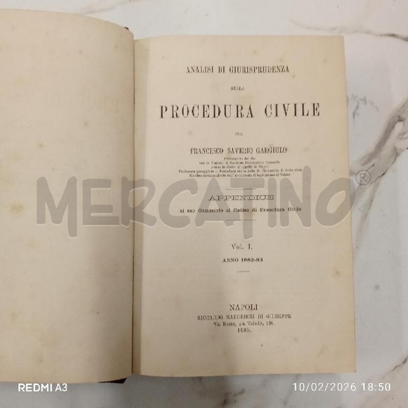 LIBRO PROCEDURRA CIVILE 1885 FRANCESCO SAV GARGIULO  | Mercatino dell'Usato San giorgio del sannio 3