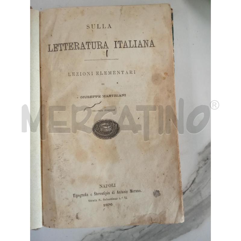 LIBRO SULLA LETTERATURA ITALIANA  | Mercatino dell'Usato San giorgio del sannio 2