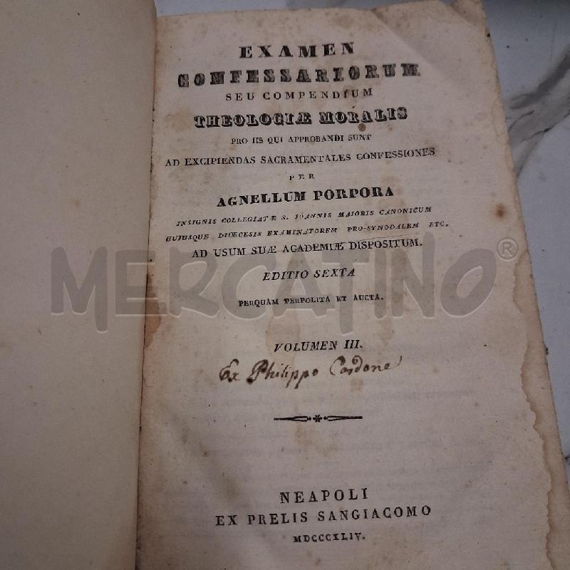 LIBRO VECCHIO EXAMEN CONFESSORUM | Mercatino dell'Usato San giorgio del sannio 3