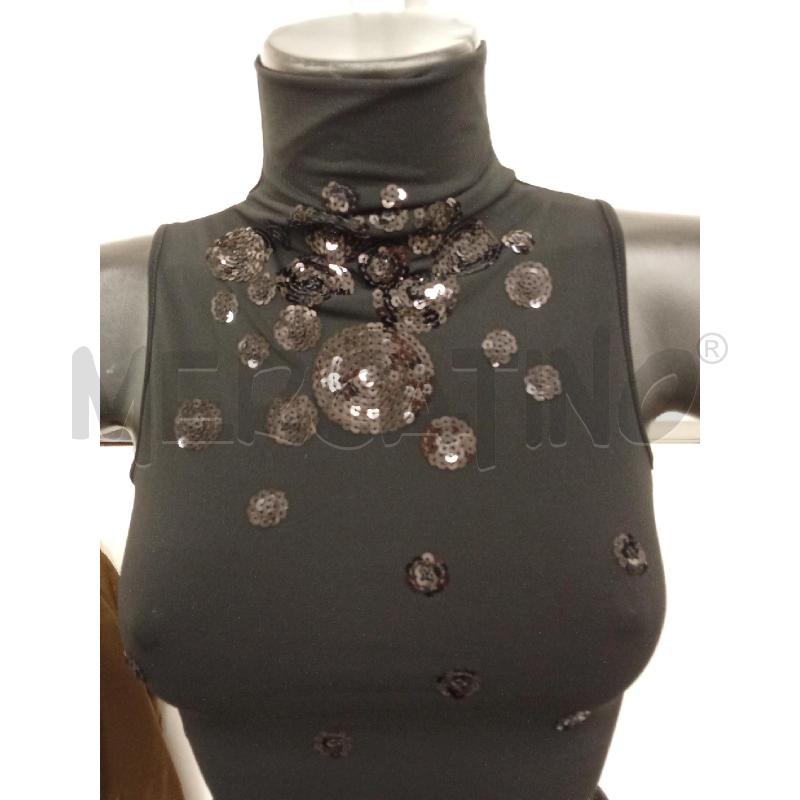 MAGLIA DONNA CANOTTA NERA INS PAILETTE CERCHI FLAVIO CASTELLANI | Mercatino dell'Usato San giorgio del sannio 2