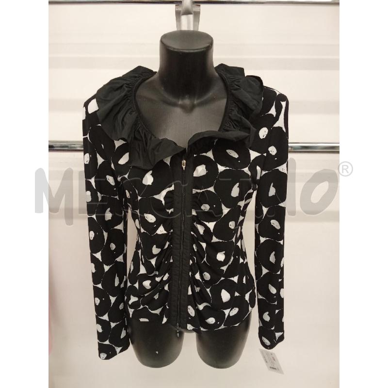 MAGLIA DONNA NERA CERCHI BIANCHI COLLETTO BALZA JOSEPH RIBKOFF | Mercatino dell'Usato San giorgio del sannio 1