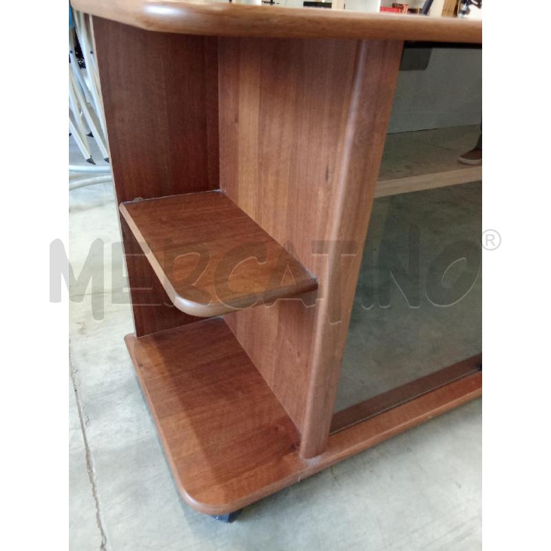 MOBILE PORTA TV LEGNO ANTA VETRO ROTELLE  | Mercatino dell'Usato San giorgio del sannio 4