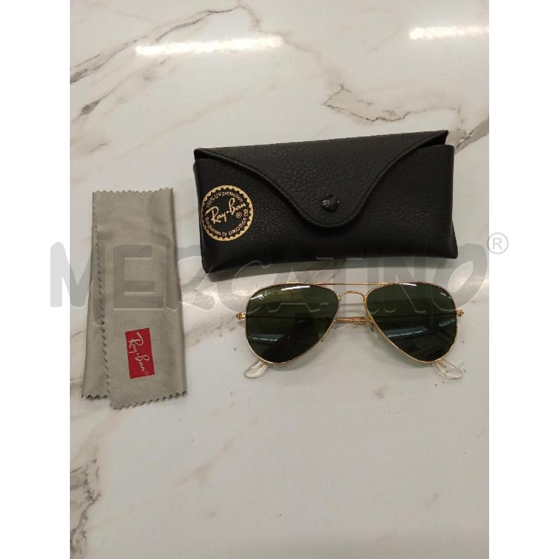 OCCHIALI BAMBINO RAYBAN AVIATOR LENTE NERA MONTATURA DORATA + CUSTODIA | Mercatino dell'Usato San giorgio del sannio 1