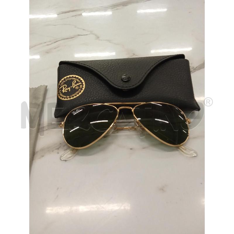 OCCHIALI BAMBINO RAYBAN AVIATOR LENTE NERA MONTATURA DORATA + CUSTODIA | Mercatino dell'Usato San giorgio del sannio 2