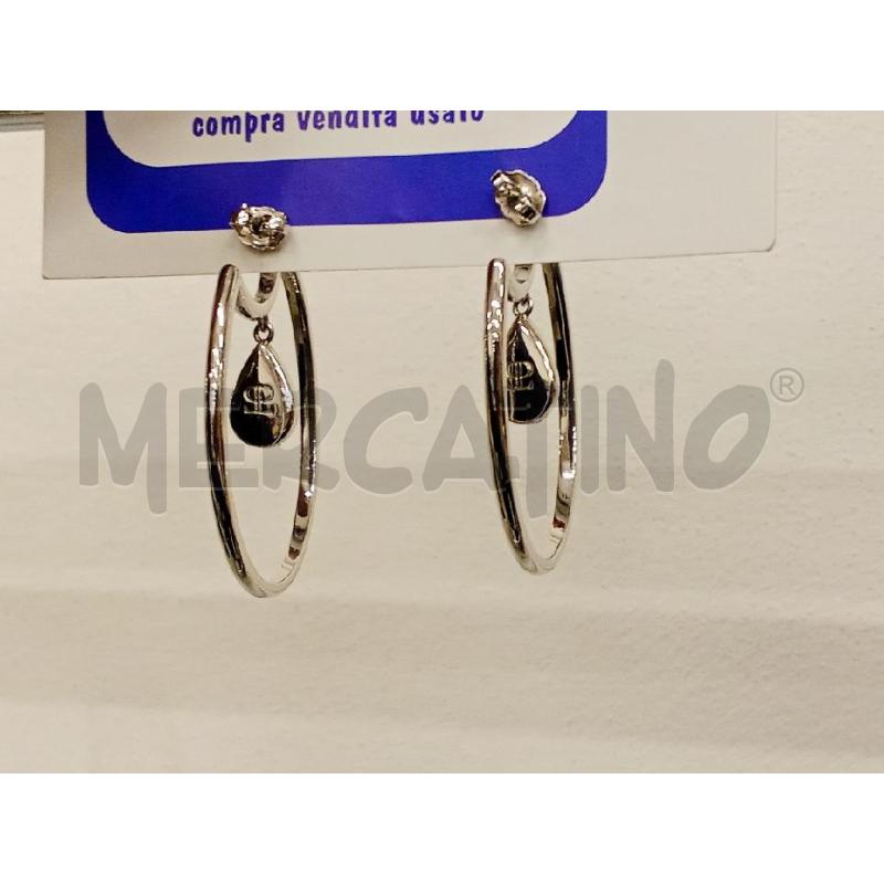 ORECCHINI PIERRE LANG CERCHI ARGENTATI DET.PEND.GOCIA STRASS BLU | Mercatino dell'Usato San giorgio del sannio 3