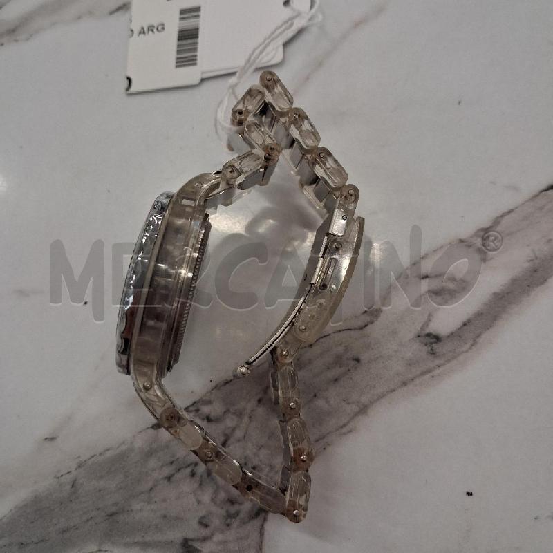 OROLOGIO DA POLSO ARGENTATO INS TRASPARENTE QUAD NERO COSS | Mercatino dell'Usato San giorgio del sannio 3