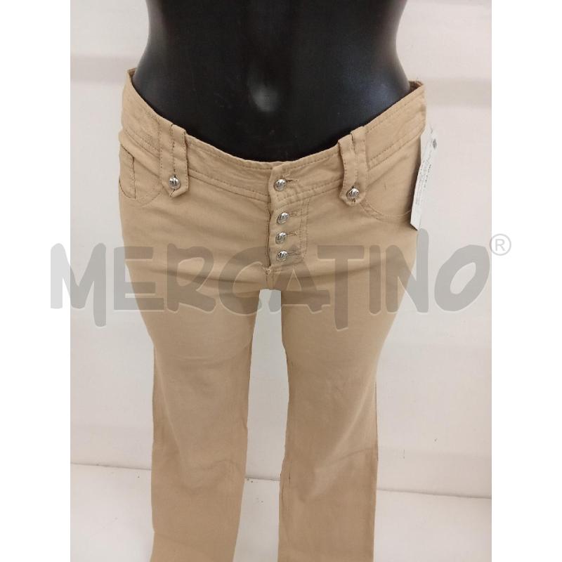 PANTALONE DONNA BEIGE BOTTONI TONDI ARGENTATI  | Mercatino dell'Usato San giorgio del sannio 2