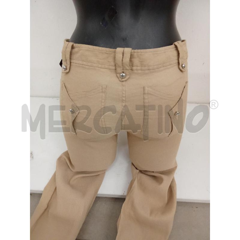 PANTALONE DONNA BEIGE BOTTONI TONDI ARGENTATI  | Mercatino dell'Usato San giorgio del sannio 3
