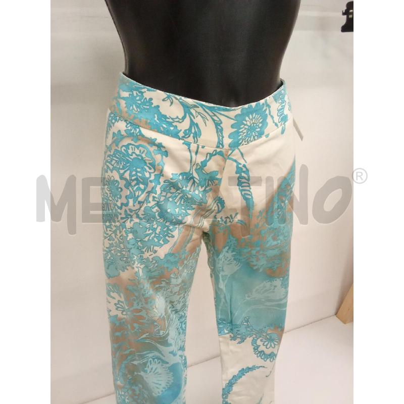 PANTALONE DONNA BIANCO FLOREALE CELESTE BEIGE  | Mercatino dell'Usato San giorgio del sannio 2