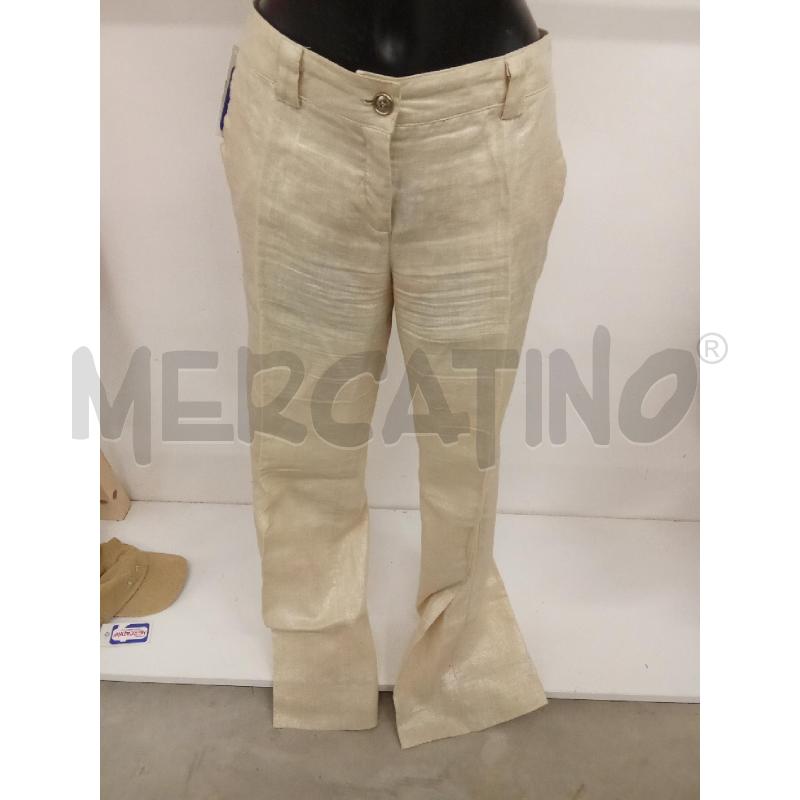 PANTALONE DONNA DORATO LAMINATO CAMOMILLA DRITTO  | Mercatino dell'Usato San giorgio del sannio 2