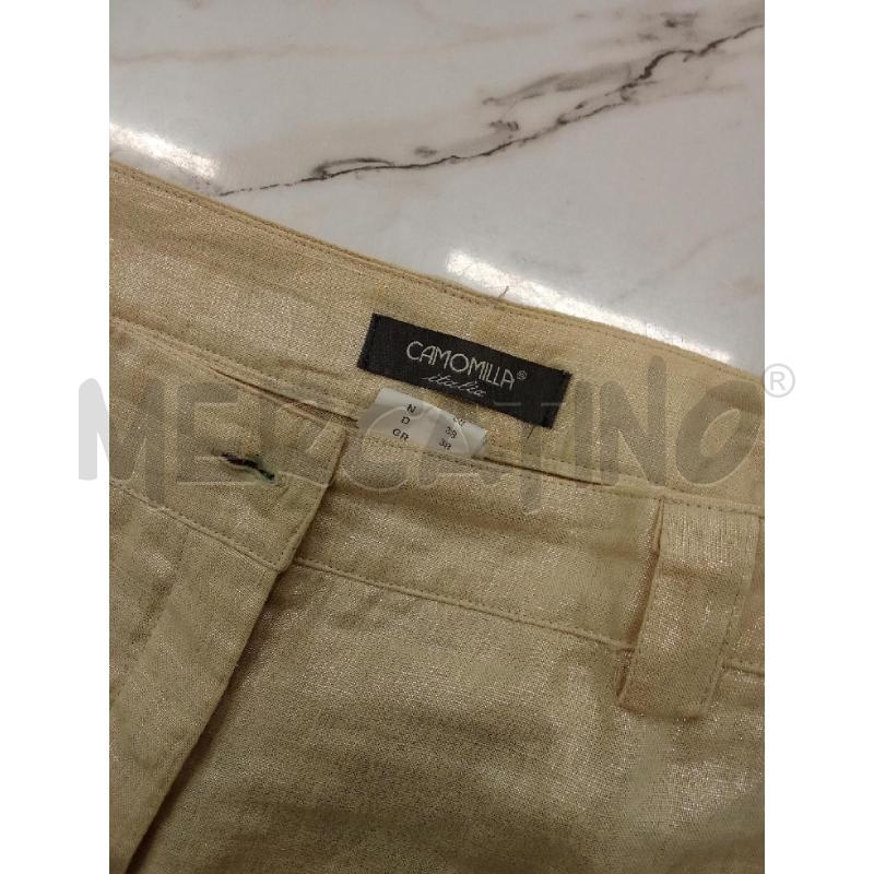 PANTALONE DONNA DORATO LAMINATO CAMOMILLA DRITTO  | Mercatino dell'Usato San giorgio del sannio 4