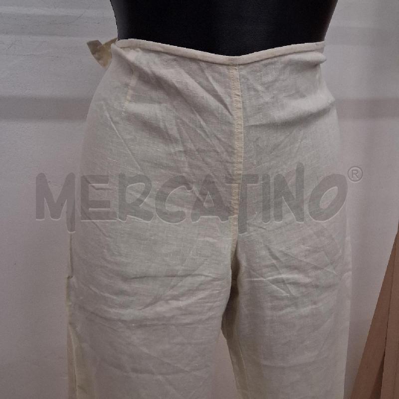PANTALONE DONNA ECRU FIOCCO IN VITA LINO  | Mercatino dell'Usato San giorgio del sannio 2