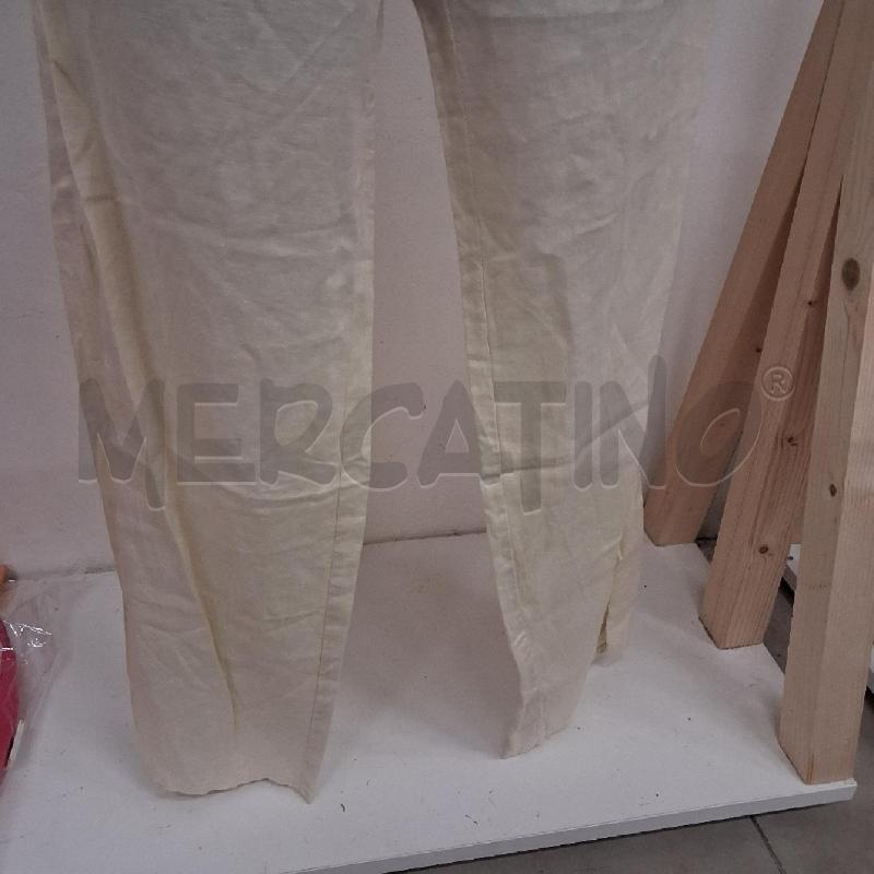 PANTALONE DONNA ECRU FIOCCO IN VITA LINO  | Mercatino dell'Usato San giorgio del sannio 3