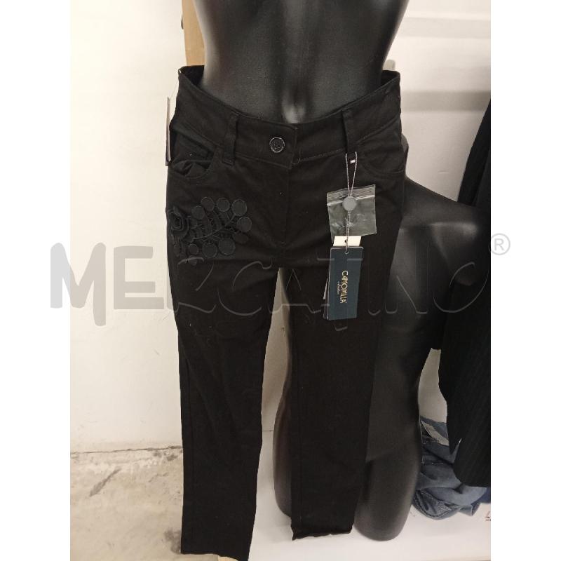 PANTALONE DONNA NERO CAMOMILLA CON RICAMO ROSA | Mercatino dell'Usato San giorgio del sannio 1