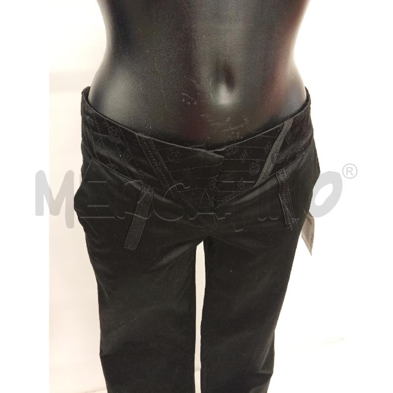 PANTALONE DONNA NERO CON LOGHI FASCIA RASO VITA BASSA  | Mercatino dell'Usato San giorgio del sannio 3
