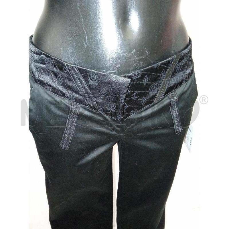 PANTALONE DONNA NERO CON LOGHI FASCIA RASO VITA BASSA  | Mercatino dell'Usato San giorgio del sannio 4