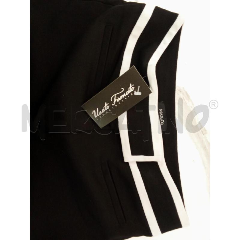 PANTALONE DONNA NERO MAX E CO BANDE BIANCHE  | Mercatino dell'Usato San giorgio del sannio 5