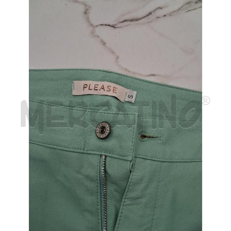 PANTALONE DONNA TURCHESE ECOPELLE PLEASE  | Mercatino dell'Usato San giorgio del sannio 3