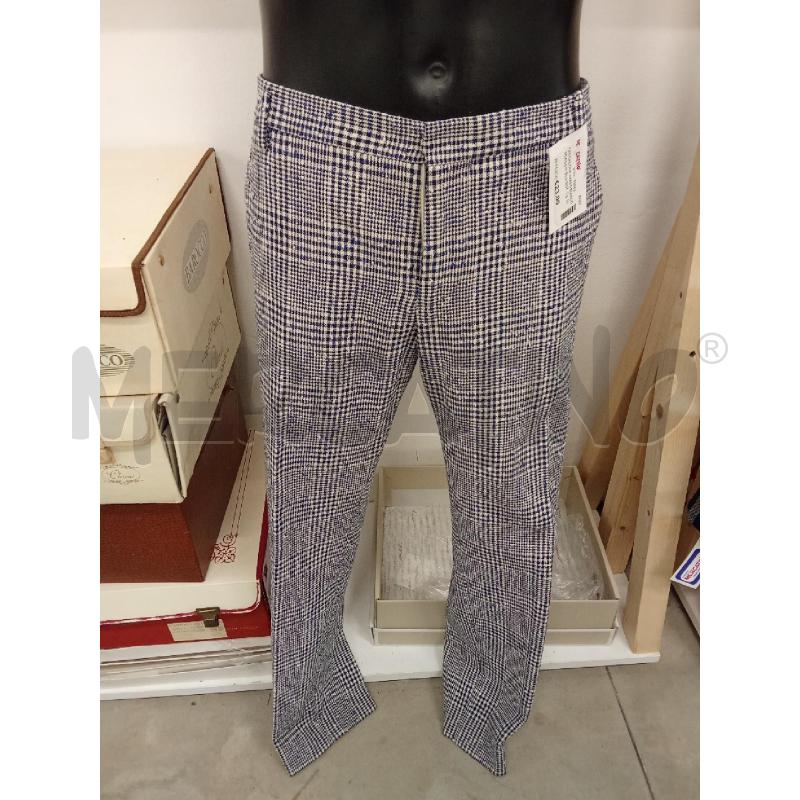 PANTALONE UOMO BIANCO SCACCHI BLU ENTRE AMIS  | Mercatino dell'Usato San giorgio del sannio 1
