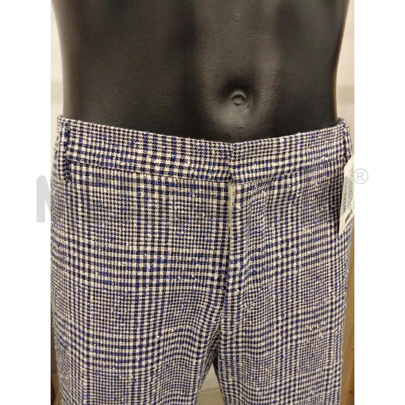 PANTALONE UOMO BIANCO SCACCHI BLU ENTRE AMIS  | Mercatino dell'Usato San giorgio del sannio 2