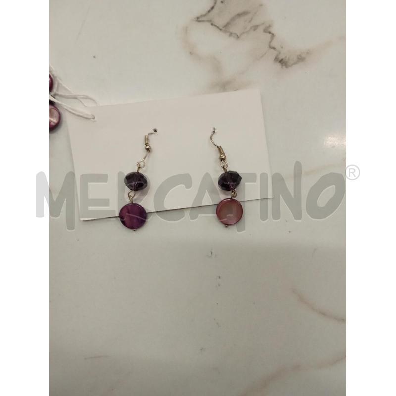 PARURE COLLANA + ORECCHINI PIETRE VIOLA ROTONDE | Mercatino dell'Usato San giorgio del sannio 2