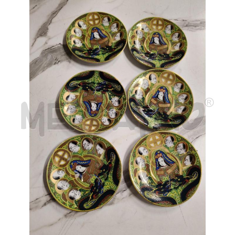 PIATTINI PZ. 6 PORCELLANA FINE CHINA DRAGO KANNON  | Mercatino dell'Usato San giorgio del sannio 1