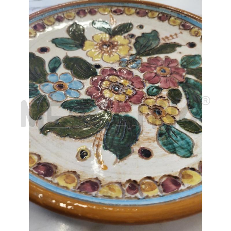 PIATTO APPENDINO FIORI DEC A MANO 22CM  | Mercatino dell'Usato San giorgio del sannio 3