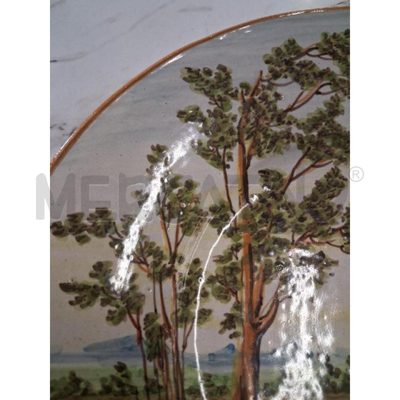 PIATTO CERAMICA MAIOLICA CASE ALBERI MADE IN ITALY  | Mercatino dell'Usato San giorgio del sannio 4
