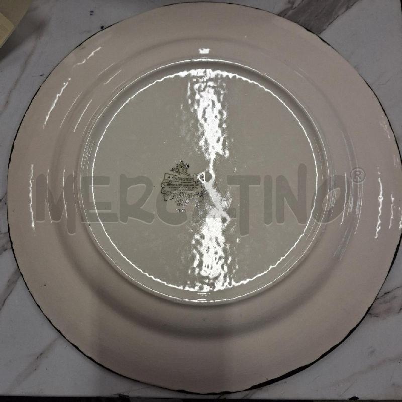 PIATTO CERAMICA PAGNOSSINI RIGO VERDE ALBERO FIORI ROSSI  | Mercatino dell'Usato San giorgio del sannio 2